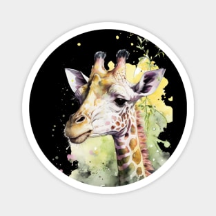 Portrait of an adorable and beautiful giraffe watercolor Sticker Magnet